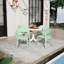 Load image into Gallery viewer, Summer - Haze Green Polypropylene Single-Side Chair - One-Piece Design for Indoor &amp; Outdoor Use,suitable for living rooms, dining rooms, gardens, terraces and other scenarios  (Set of 4)