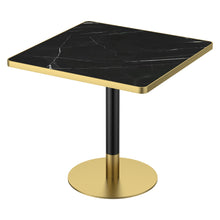 Load image into Gallery viewer, 31.5" Round Modern Tulip Dining Table, Sintered Stone Tabletop with Luxury Faux Marble Print, Stainless Steel Bracket Base, Scratch &amp; Wear Resistant, Waterproof Surface, Ideal for Indoor &amp; Outdoor Use