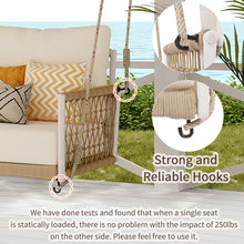 Load image into Gallery viewer, TREXM 1-Piece Woven Rope Outdoor Swing Sofa with Soft Cushions Seating 2 for Patio, Courtyard and Balcony (Beige)