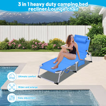 Load image into Gallery viewer, 3-in-1 Heavy Duty Tanning Chair with Face Hole Adjustable 5-Position Folding Chaise Lounge Chairs for Outside Portable Lay Flat Beach Lounge Chair for Outdoor Sunbathing Patio Pool Lawn Camping Deck P
