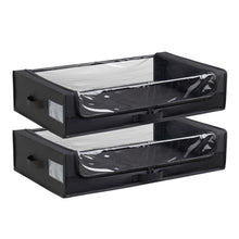 Load image into Gallery viewer, Set of 2 Under-Bed Rolling Storage Container with Transparent Cover, Versatile Space-Saving Design, and Smooth-Glide Multi-Directional Wheels – Ideal for Organizing Clothes, Shoes, and More