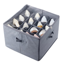 Load image into Gallery viewer, Under Bed Shoe Storage Organizer, 1 Pack, 16 Compartments, Underbed Shoe Box Storage Containers Adjustable Dividers, Sandal Organizer Storage with Clear Window, Breathable, Reinforced Handles