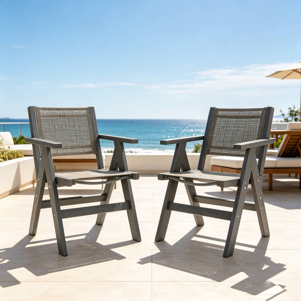 2 Piece HIPS Stylish Dining Chair Elevates Yard Dinner Gatherings Togethers & Casual Outdoor Hangouts