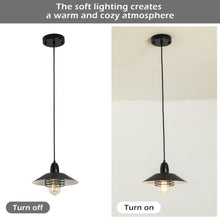 Load image into Gallery viewer, Farmhouse Vintage Pendant Light Black Fixture Pendant Lights with Spring Frame Adjustable Metal Hanging Lamp for Kitchen Island Dining Room Bedroom Living Room Barn Entryy, E26