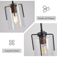 Load image into Gallery viewer, Modern Industrial Pendant Light with Clear Glass Shade, Adjustable Metal Pendant Lighting for Kitchen Island Dining Room Entryway, Easy Clean Glare-Free Home Light Fixture