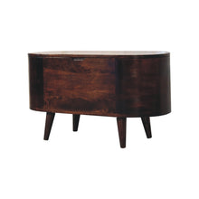 Load image into Gallery viewer, Solid Wood Light Rounded Lid-up Blanket Box, Walnut, Dark Brown