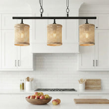 Load image into Gallery viewer, Elysian Three Lights Island With Natural Rattan Shade Farmhouse Chain Ceiling Lamp