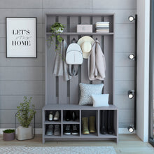 Load image into Gallery viewer, Tulcan 38" Wide Hall Tree with Bench and Shoe Storage, Entryway  Bench with Coat Rack
