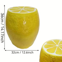 Load image into Gallery viewer, Yellow Lemon Fruit Stool, 14"Oversized Resin Stool, Side Table, Home Decor Plant Stand Garden Indoor Outdoor Decorations, Multi-Purpose Innovative Garden Furniture