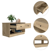 Load image into Gallery viewer, Tulip Storage Bench, Two Drawers, Two Shelves