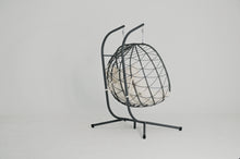 Load image into Gallery viewer, 2 Persons Egg Chair with Stand Indoor Outdoor Swing Chair Patio Wicker Hanging Egg Chair Hanging Basket Chair with Stand for Bedroom Living Room Balcony
