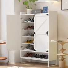 Load image into Gallery viewer, Shoe Cabinet with Doors, 6-Tier Shoe Storage Cabinet with Adjustable Shelves, Wooden Shoes Rack Shoe Storage Organizer for Entryway, Hallway, Closet, Living Room