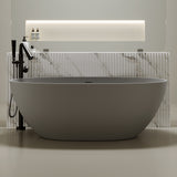 67'' Freestanding Bathtub Resin Stone Soaking Bathtub Solid Surface Modern Tubs with Overflow and Pop-up Drain