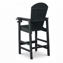 Load image into Gallery viewer, HDPE Bar Height Adirondack Chair with Cup Holder, All-Weather Outdoor Patio Bar Chair with Armrests 1 Piece(BK)