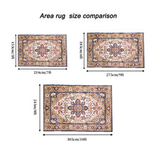 Load image into Gallery viewer, Area Rug 6x9 Vintage Bohemia Large Persian Non-slip Washable Rug For Living Room Kitchen Bedroom Living Room Flower Design Blue/Gold