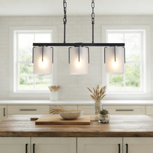 Load image into Gallery viewer, Modern Industrial Pendant Light with Clear Glass Shade, Adjustable Metal Pendant Lighting for Kitchen Island Dining Room Entryway, Easy Clean Glare-Free Home Light Fixture