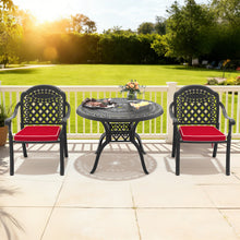Load image into Gallery viewer, Ø39.37-inch Cast Aluminum Patio Dining Table With Black Frame and Umbrella Hole (same sku: W171084477)