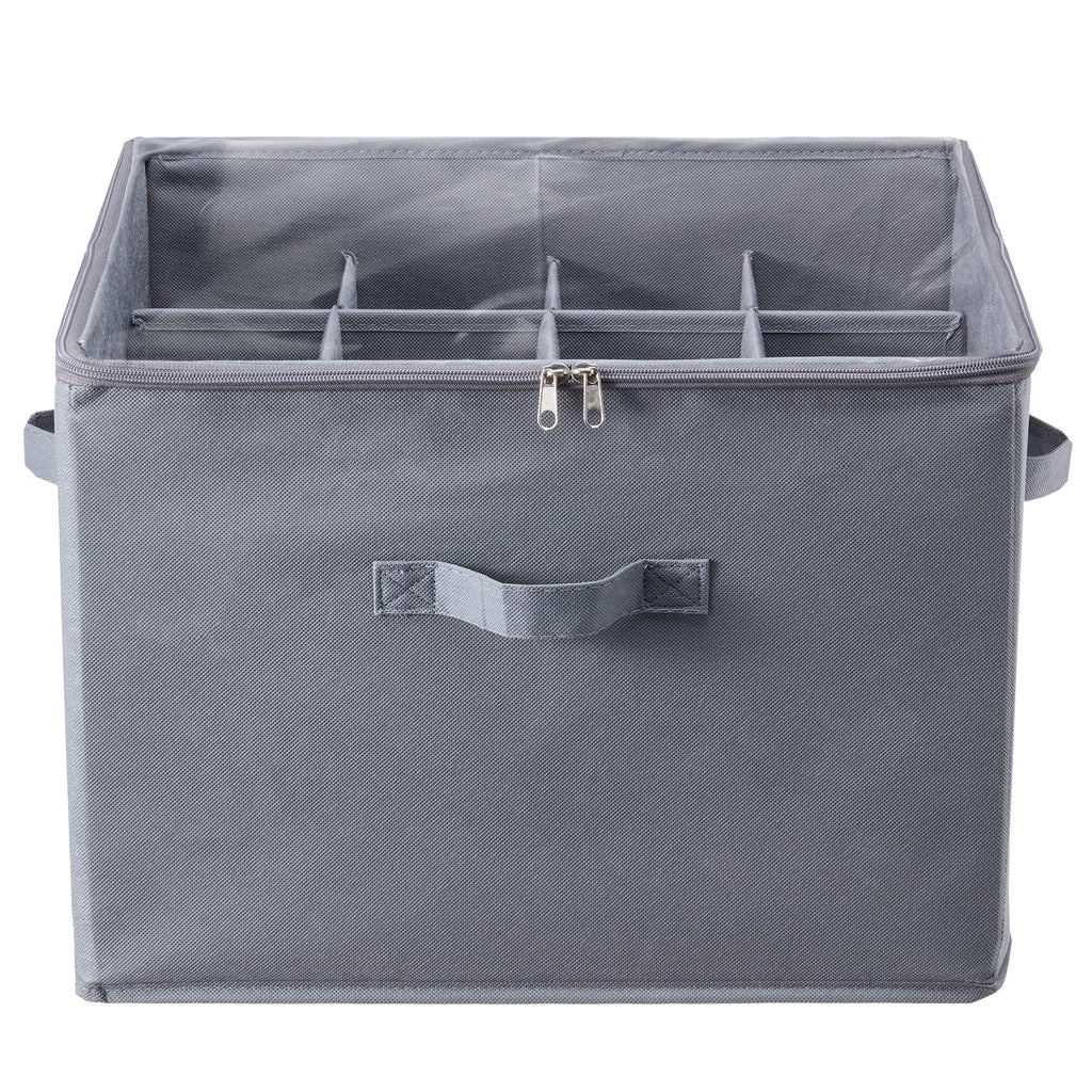 Under Bed Shoe Storage Organizer, 1 Pack, 16 Compartments, Underbed Shoe Box Storage Containers Adjustable Dividers, Sandal Organizer Storage with Clear Window, Breathable, Reinforced Handles
