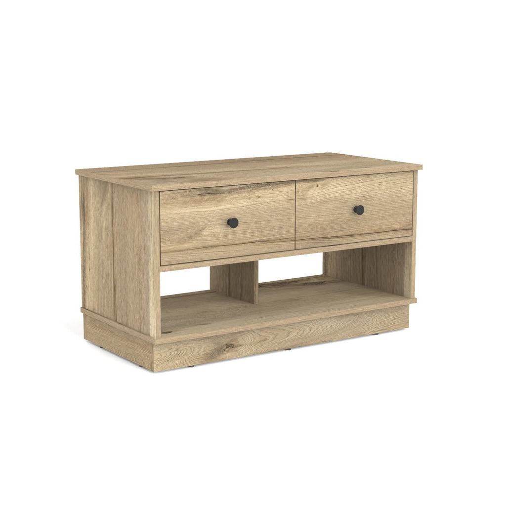 Tulip Storage Bench, Two Drawers, Two Shelves