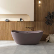 Load image into Gallery viewer, 65 inch artificial stone solid surface freestanding bathroom bathtub