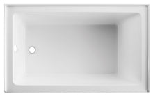 Load image into Gallery viewer, 60" x 36" Alcove Bathtub, Acrylic Soaking Tub with Ergonomic Backrest, Anti-Slip Base, Left Drain, Glossy White