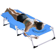 Load image into Gallery viewer, 3-in-1 Heavy Duty Tanning Chair with Face Hole Adjustable 5-Position Folding Chaise Lounge Chairs for Outside Portable Lay Flat Beach Lounge Chair for Outdoor Sunbathing Patio Pool Lawn Camping Deck P