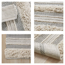 Load image into Gallery viewer, Woven Texture Stripe Bath Rug Grey 22x58"