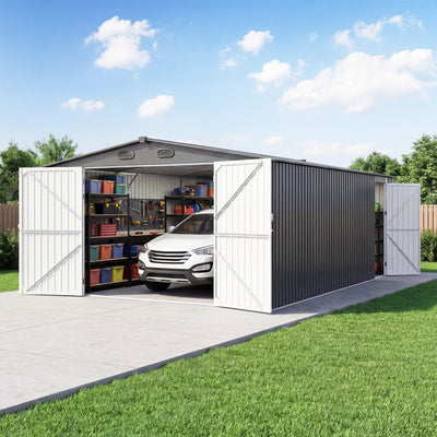 Chery Industrial Heavy-Duty Metal Garage Shed 20'x13'