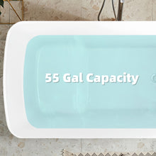 Load image into Gallery viewer, 49'' x 28'' Acrylic Freestanding Soaking Bathtub, Square-shape Japanese Soaking Hot Tub, Sit-In Design with Chrome Overflow and Drain, Available for Express Delivery, Glossy Black 23AMA-49B