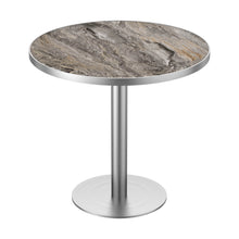 Load image into Gallery viewer, 31.5" Round Modern Tulip Dining Table, Sintered Stone Tabletop with Luxury Faux Marble Print, Stainless Steel Bracket Base, Scratch &amp; Wear Resistant, Waterproof Surface, Ideal for Indoor &amp; Outdoor Use