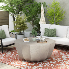 Load image into Gallery viewer, 35.43" Modern Outdoor and Indoor Waterproof Coffee Table, Durable MgO Cement Design, Suitable for Terraces, Gardens, Backyards and Living Rooms ( White)
