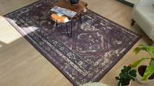 Load image into Gallery viewer, MAVAL Black Washable Rug 2' x 3' Doormat Rug (Black+Burgundy, 2' x 3') Modern, Contemporary, Non-Shedding &amp; Easy to Clean, Ideal for Living Room, Bedroom, Dining Space, 36*24 inch