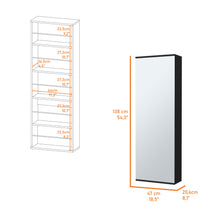 Load image into Gallery viewer, Connecticut Wall Mounted Shoe Rack, Mirror, Five Shelves, Ten Shoes Capacity