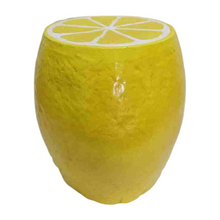 Load image into Gallery viewer, Yellow Lemon Fruit Stool, 14"Oversized Resin Stool, Side Table, Home Decor Plant Stand Garden Indoor Outdoor Decorations, Multi-Purpose Innovative Garden Furniture