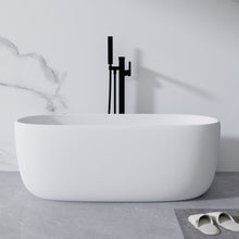 Load image into Gallery viewer, 51'' Freestanding Bathtub Resin Stone Soaking Bathtub Solid Surface Modern Tubs with Overflow and Pop-up Drain in White