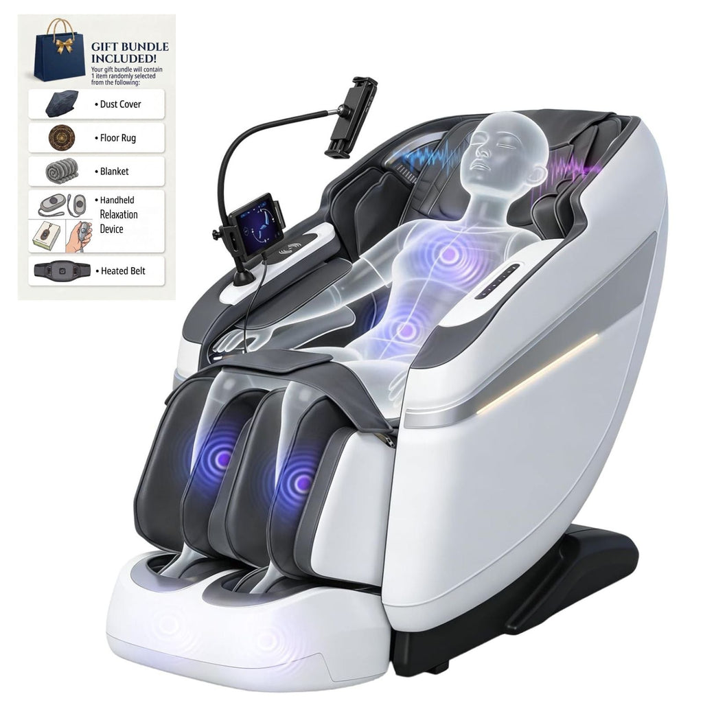 3XRELAX BV-4 4D Vibration Shiatsu Massage Chair, Zero Gravity, Thai Massage, Heat, S&L Track, Sonic Wave, Voice Control, 7 Massage Levels, 300 lbs Capacity, 160 lbs, 55.1" x 29.1" x 40.9