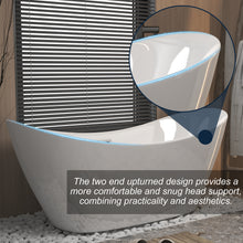 Load image into Gallery viewer, 59 "Acrylic freestanding tub, Gloss white,  with chrome overflow and pop-up Drain, CUPC Certified