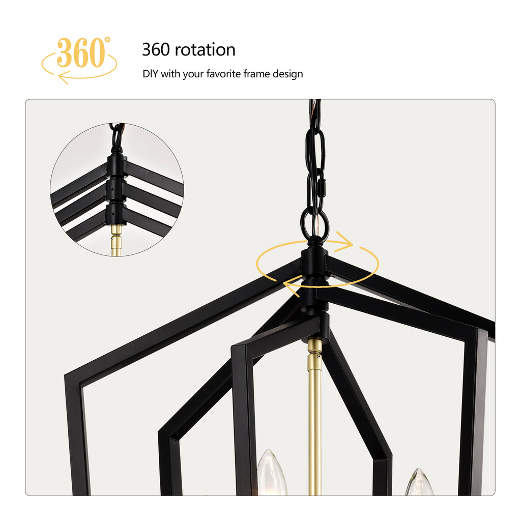 12-Light Lantern Tired Farmhouse Ceiling Hanging Light Black Chandelier Metal Modern Pendant Light Fixtures for Kitchen Island Dining Room Living Room Foyer Entryway(E12 Bulbs Not Included)