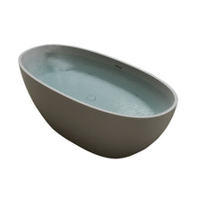Load image into Gallery viewer, 67'' Freestanding Bathtub Resin Stone Soaking Bathtub Solid Surface Modern Tubs with Overflow and Pop-up Drain