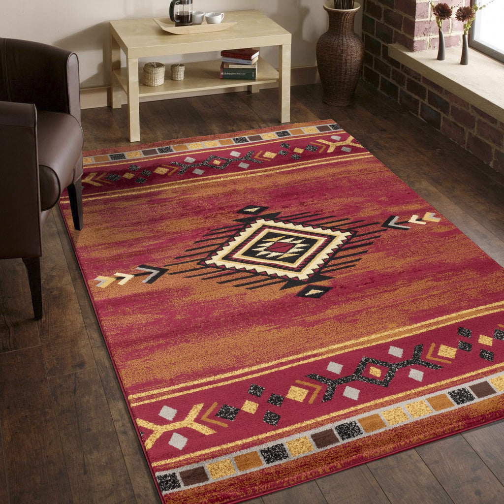 Tribes GC_YLS4002 Red 2 ft. x 3 ft. Southwest Area Rug