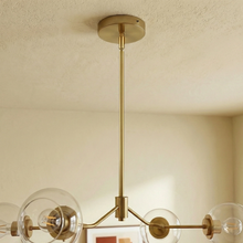 Load image into Gallery viewer, Jewel Four Lights Modern Farmhouse Chandelier Ceiling Hanging Light Fixture For Kitchen Island Dining Room 36"L × 20"W × 7.25"H with Clear Glass