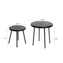 Load image into Gallery viewer, 2-Pack Solar Powered Side Table with LED Light, Outdoor/Indoor Nesting Round End Table Set