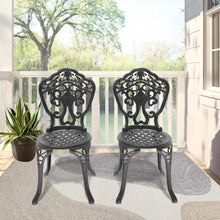 Load image into Gallery viewer, Cast Aluminum Patio Dining Chair 2PCS With Black Frame