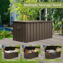 Load image into Gallery viewer, 160 Gallon Outdoor Storage Deck Box Waterproof, Large Patio Storage Bin for Outside Cushions, Throw Pillows, Garden Tools, Lockable (Dark Brown)