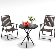 Load image into Gallery viewer, BROWN - [Instant Setup] 2-Piece Folding Chair, No Assembly Required, 350lb Capacity, Rust-Resistant &amp; Stain-Proof for Balcony/Garden