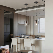 Load image into Gallery viewer, Modern Industrial Pendant Light with Clear Glass Shade, Adjustable Metal Pendant Lighting for Kitchen Island Dining Room Entryway, Easy Clean Glare-Free Home Light Fixture