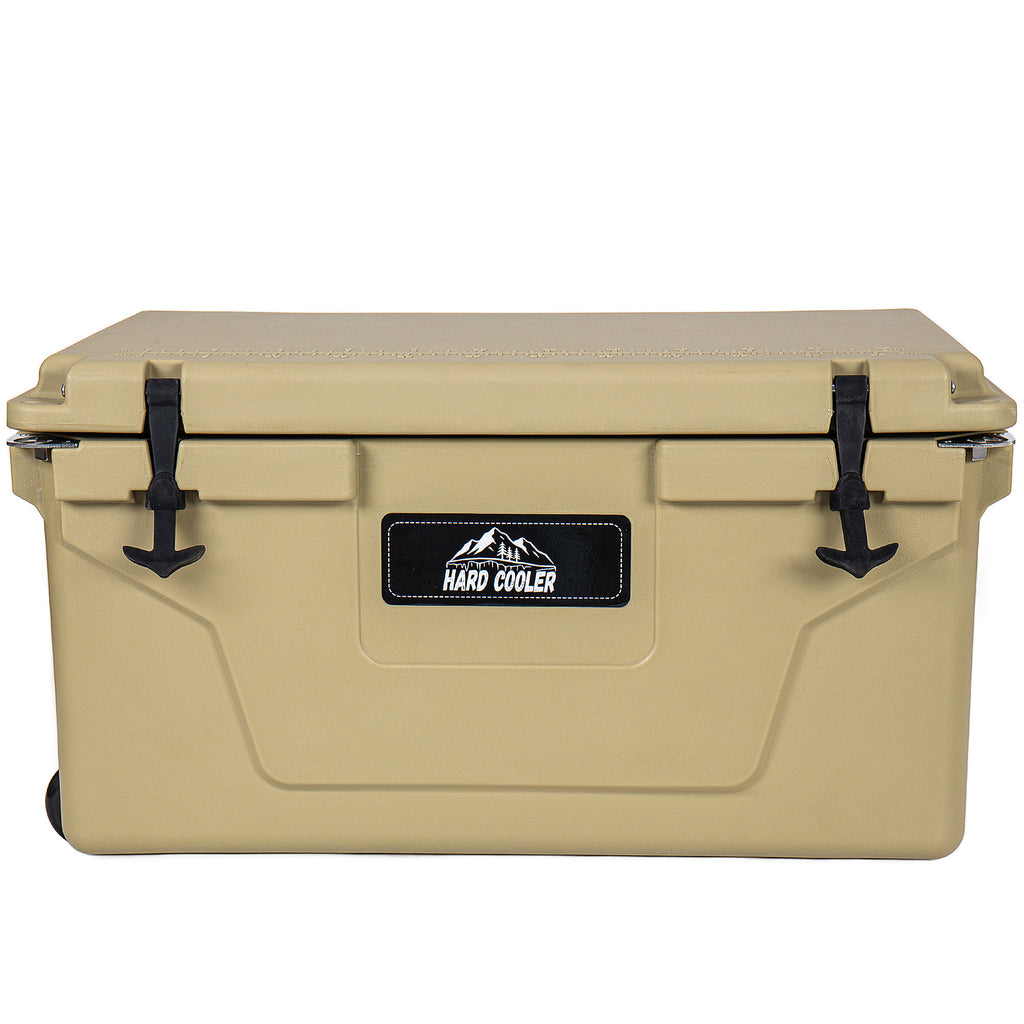 Khaki color ice cooler box 65QT camping ice chest beer box outdoor fishing cooler