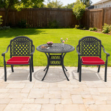Load image into Gallery viewer, Ø35.43-inch Cast Aluminum Patio Dining Table With Black Frame and Umbrella Hole (same sku: W171084475,W1710P497717)