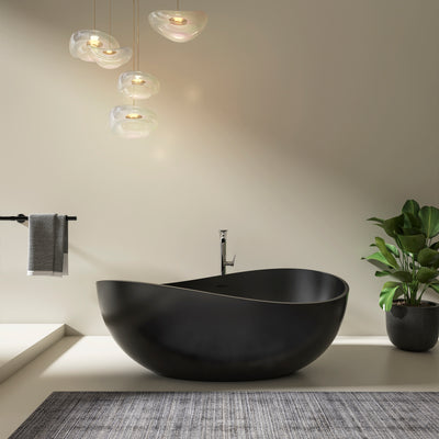 63 inch freestanding solid surface soaking bathtub for bathroom