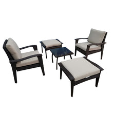 Load image into Gallery viewer, Patio Furniture Outdoor Chair And Ottoman 5 Pieces Rattan Seating Group with Cushions